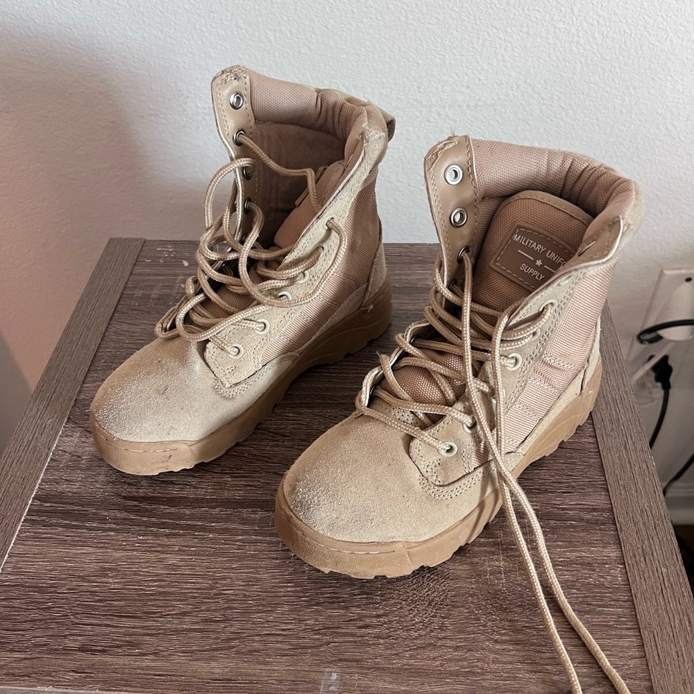 Tan Military Style Boots